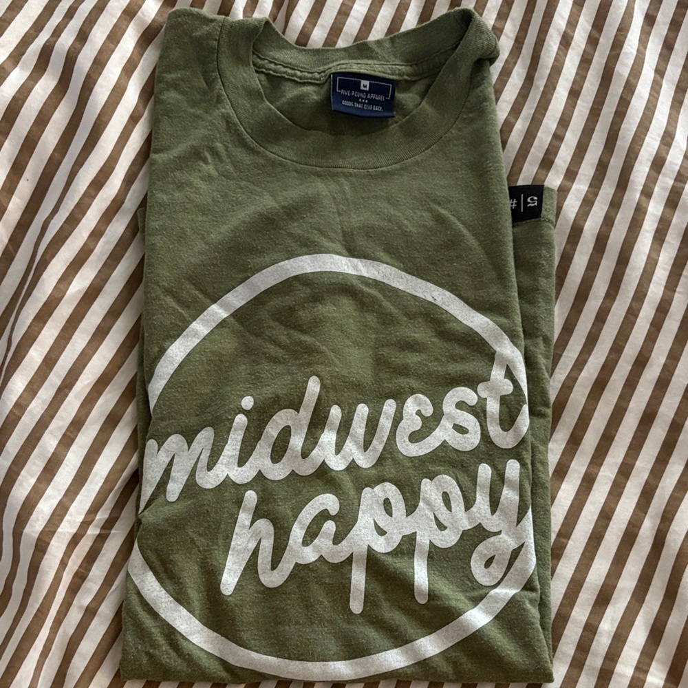 5 # Apparel Olive Green 'Midwest Happy' T-Shirt